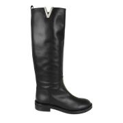 Via Roma 15 Svarta Ankelboots Elegant Stil Black, Dam