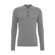 Mauro Grifoni Lyxig Alpacka Blend Polo Shirt Gray, Herr