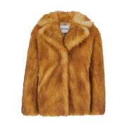 Stand Studio Brun Faux Fur Shearling Jacka Brown, Dam