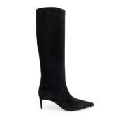 Dolce & Gabbana Svarta Mocka Stiletto Ankelboots Black, Dam