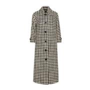 Dolce & Gabbana Houndstooth Trench Coat Gray, Dam