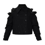 Comme des Garçons Dubbelknäppt jacka med slitsar Black, Dam