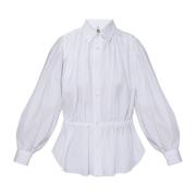 Comme des Garçons Skjorta med dekorativa draperier White, Dam