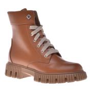 Baldinini Combat boots in leather Brown, Dam