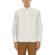 Maison Kitsuné Räv Patch Casual Skjorta White, Herr