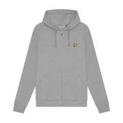 Lyle & Scott Fleece Hoodie Med Hel Dragkedja Gray, Herr