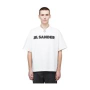 Jil Sander Lyxig Smiley Hotel Print T-Shirt White, Herr