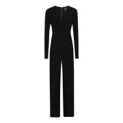 Norma Kamali V-ringad jumpsuit för kvinnor Black, Dam