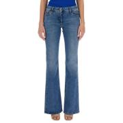 Off White Flare Jeans för moderna kvinnor Blue, Dam