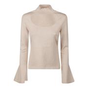 Federica Tosi Stilren Cut Out Sweater Beige, Dam