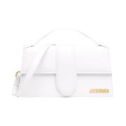 Jacquemus Vit Läder Grand Bambino Väska White, Dam