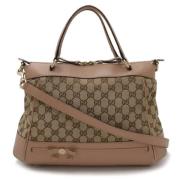 Gucci Vintage Pre-owned Canvas totevskor Beige, Dam