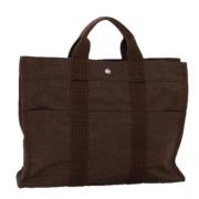 Hermès Vintage Pre-owned Canvas handvskor Brown, Dam