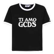 Gcds Svart Ti Amo T-shirt för kvinnor Black, Dam