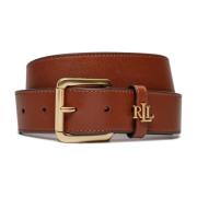 Ralph Lauren Läder Logo Keeper Bälte Brown, Dam