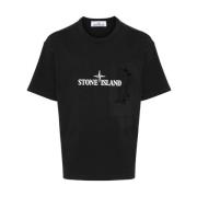 Stone Island Senaste Herr T-shirt Kollektion Black, Herr