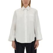 Victoria Beckham Bomull Oversize Skjorta White, Dam