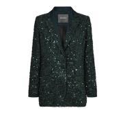 MOS Mosh Paljettblazer Mörk Pine Elegant Stil Green, Dam