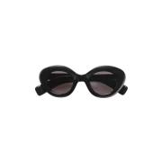 Kaleos Cat-eye solglasögon med tjockt acetatram Black, Dam