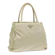 Prada Vintage Pre-owned Nylon handvskor Beige, Dam