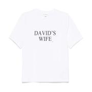 Victoria Beckham Vita Bomull Slogan Print T-shirts White, Dam