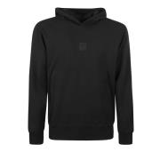 C.p. Company Svart Sweatshirt med Huva och Logotyp Black, Herr