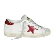 Golden Goose Glitter Stjärn Läder Sneakers White, Dam