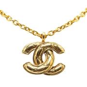 Chanel Vintage Pre-owned Metall halsband Yellow, Dam