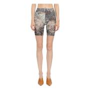 Knwls Logo Print Mesh Shorts Elastisk Midjeband Multicolor, Dam