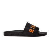 Mikakus Barcelona Svarta och orange slides Black, Unisex