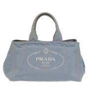 Prada Vintage Pre-owned Canvas prada-vskor Blue, Dam