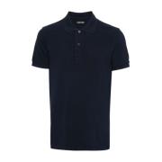 Tom Ford Blå Polo Skjorta Broderad Logotyp Blue, Herr