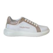 Valentino Vit lädersneaker med nakna insatser White, Dam