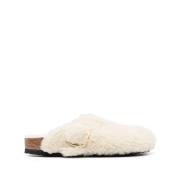 Birkenstock Shearling Teddy Eggshell Sandaler White, Dam