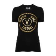 Versace Jeans Couture Svart T-shirt för kvinnor Black, Dam