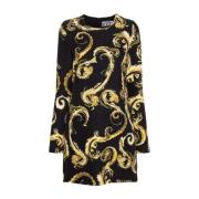 Versace Jeans Couture Svart Klänning Aw24 Dammode Multicolor, Dam