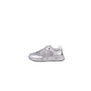 Premiata Silver Sneakers med Logodetalj Gray, Dam