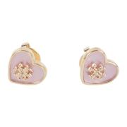 Tory Burch Hjärta Studs Smycken Pink, Dam