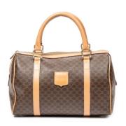 Celine Vintage Pre-owned Belagd canvas handvskor Brown, Dam