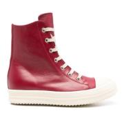 Rick Owens Läder Sneakers Plum/Milk Pink, Dam