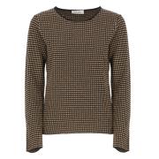 Kangra Polka Dot Cashmere Wool Sweater Black, Dam