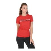 Love Moschino Bomull T-shirt med Snygg Design Red, Dam