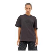 Ganni Hjärta Broderad Kristall T-shirt Gray, Dam