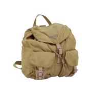 Prada Vintage Pre-owned Nylon ryggsckar Beige, Dam