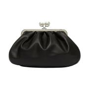 Max Mara Weekend Nappa Clutch med Avtagbar Rem Black, Dam