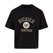 Dickies Tryckt T-shirt Oxford Stil Black, Dam