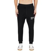 Dsquared2 Svarta joggingbyxor med vit tryck Black, Herr