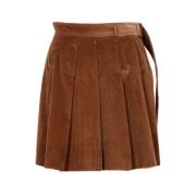 Max Mara Zucca Veckad Kjol Brown, Dam