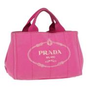 Prada Vintage Pre-owned Canvas prada-vskor Pink, Dam