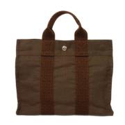 Hermès Vintage Pre-owned Canvas handvskor Brown, Dam